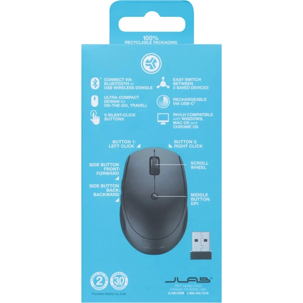 JLab Go Charge Black Wireless Mouse – NIB